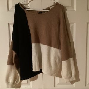 Beautiful trendy multi color loose sweater